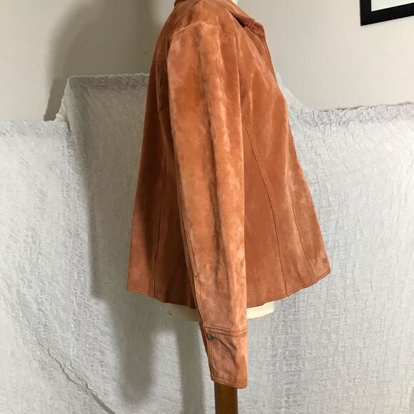 Coldwater Creek Y2K Vtg Suede Orange Jacket Size PXL - Picture 8 of 12